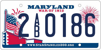 MD license plate 2AB0186