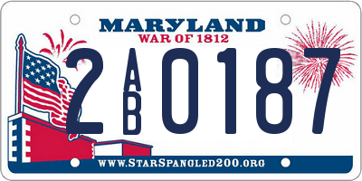 MD license plate 2AB0187