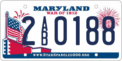 MD license plate 2AB0188