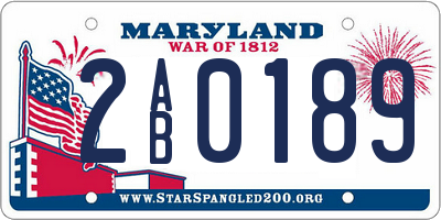 MD license plate 2AB0189