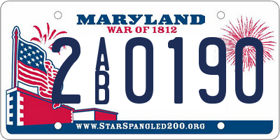 MD license plate 2AB0190