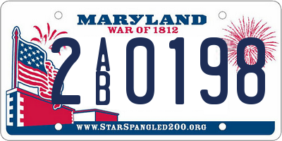 MD license plate 2AB0198