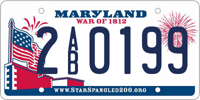 MD license plate 2AB0199