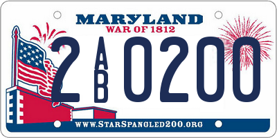 MD license plate 2AB0200