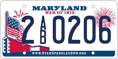 MD license plate 2AB0206