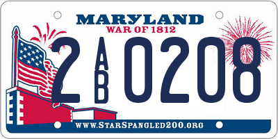 MD license plate 2AB0208