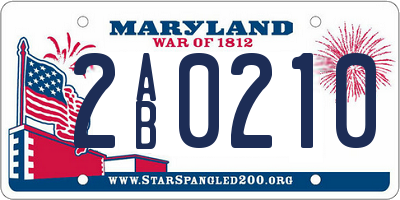 MD license plate 2AB0210