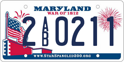 MD license plate 2AB0211