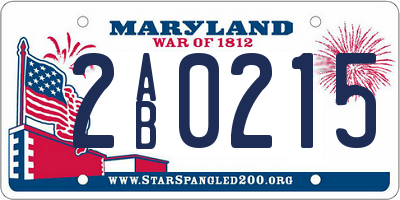 MD license plate 2AB0215