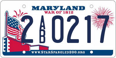 MD license plate 2AB0217