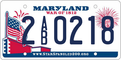 MD license plate 2AB0218