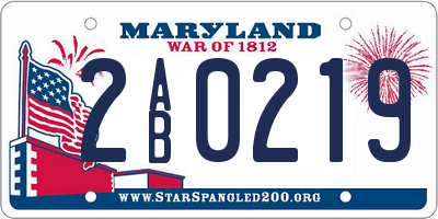 MD license plate 2AB0219