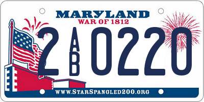 MD license plate 2AB0220