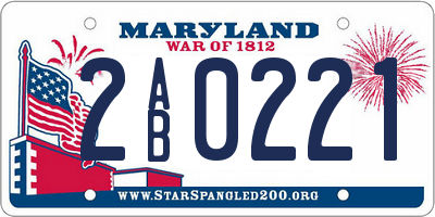 MD license plate 2AB0221