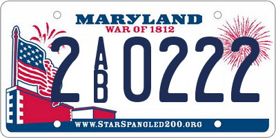 MD license plate 2AB0222