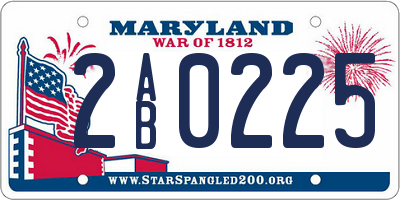 MD license plate 2AB0225