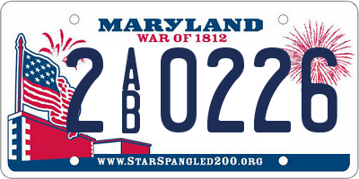 MD license plate 2AB0226