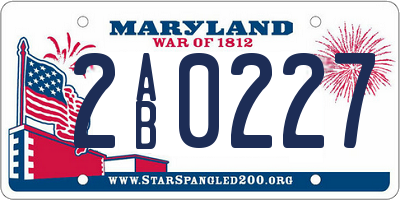 MD license plate 2AB0227