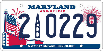 MD license plate 2AB0229