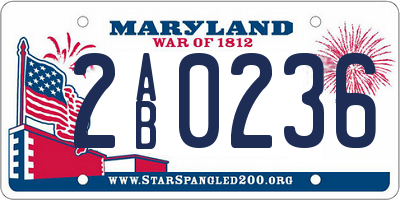 MD license plate 2AB0236