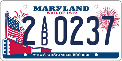 MD license plate 2AB0237