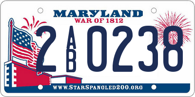 MD license plate 2AB0238