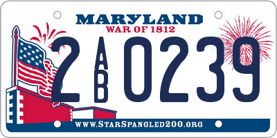 MD license plate 2AB0239