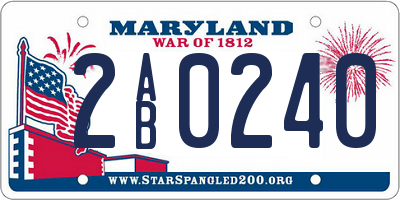 MD license plate 2AB0240