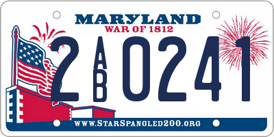 MD license plate 2AB0241