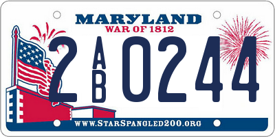 MD license plate 2AB0244