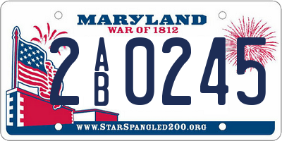 MD license plate 2AB0245