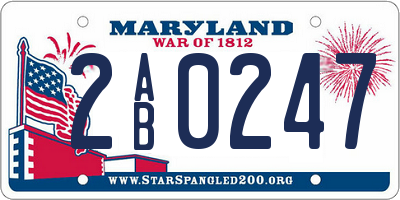 MD license plate 2AB0247