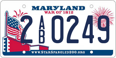 MD license plate 2AB0249