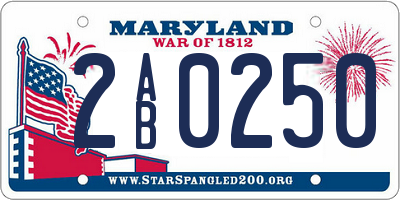 MD license plate 2AB0250