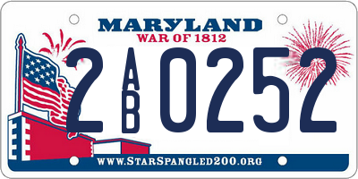 MD license plate 2AB0252