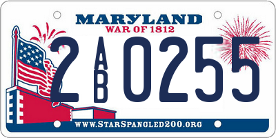 MD license plate 2AB0255