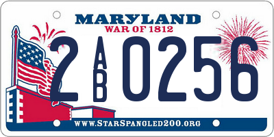 MD license plate 2AB0256