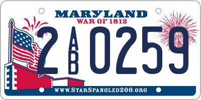 MD license plate 2AB0259