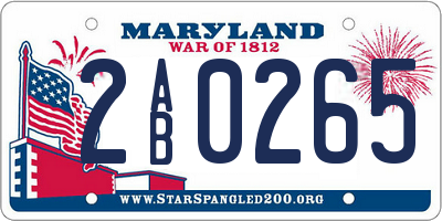 MD license plate 2AB0265