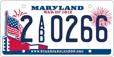 MD license plate 2AB0266