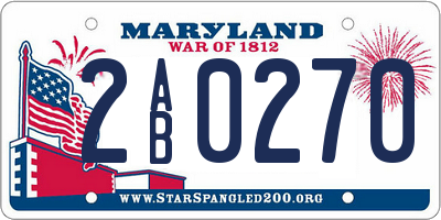 MD license plate 2AB0270