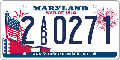 MD license plate 2AB0271