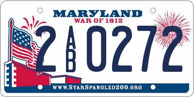 MD license plate 2AB0272