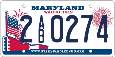 MD license plate 2AB0274