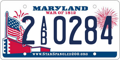 MD license plate 2AB0284