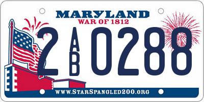 MD license plate 2AB0288