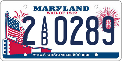 MD license plate 2AB0289