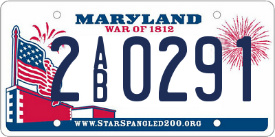 MD license plate 2AB0291