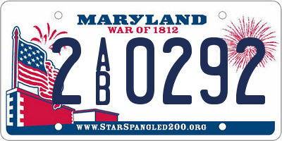 MD license plate 2AB0292