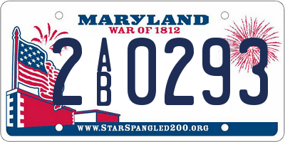 MD license plate 2AB0293